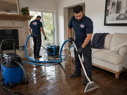 West Valley Water Restoration crew drying a flooded Calabasas, CA home